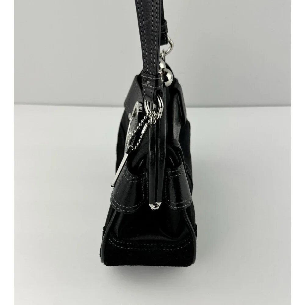 VTG Coach 3579 Madison Black Satin Swarovski Crystal Kiss Lock Bag Archive